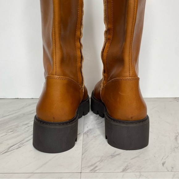 Franco Sarto Balin Chunky Sole Brown Leather Tall Boot 6M - Picture 4 of 16